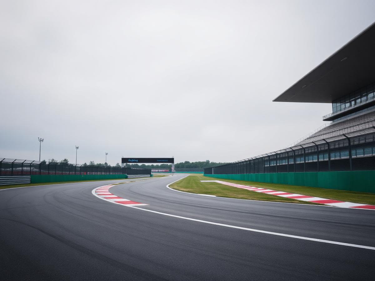 Empty racing circuit corner